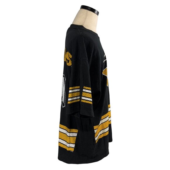 Vintage Pro Player Penguins NHL Eastern Conference Jersey XXL Black & Yellow 90s - Picture 4 of 9